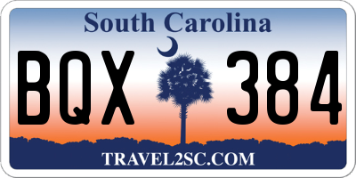 SC license plate BQX384