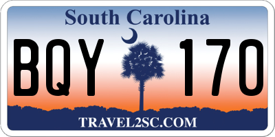 SC license plate BQY170