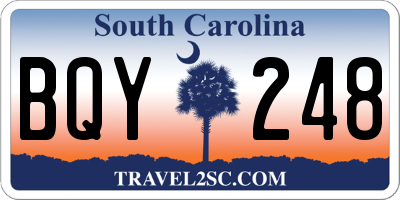 SC license plate BQY248
