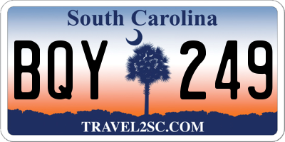 SC license plate BQY249