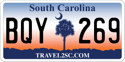 SC license plate BQY269