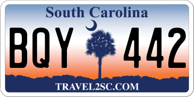 SC license plate BQY442