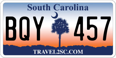 SC license plate BQY457