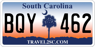 SC license plate BQY462