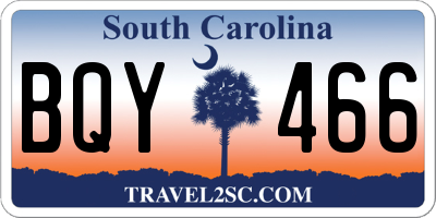 SC license plate BQY466