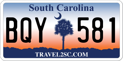 SC license plate BQY581