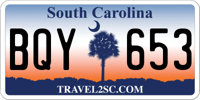 SC license plate BQY653