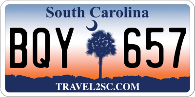 SC license plate BQY657