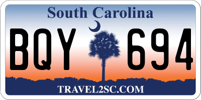 SC license plate BQY694