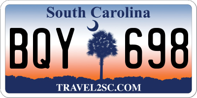 SC license plate BQY698