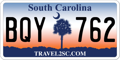 SC license plate BQY762