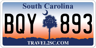 SC license plate BQY893