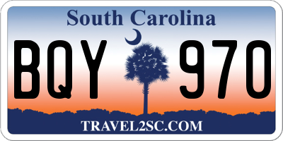 SC license plate BQY970