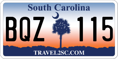 SC license plate BQZ115