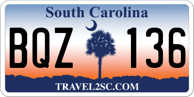 SC license plate BQZ136