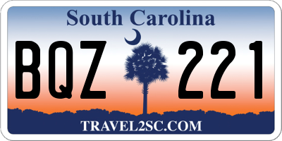 SC license plate BQZ221