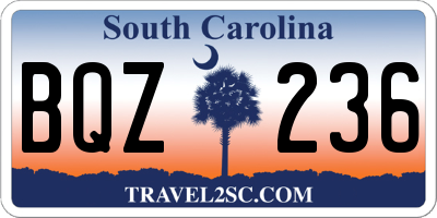 SC license plate BQZ236