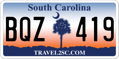 SC license plate BQZ419