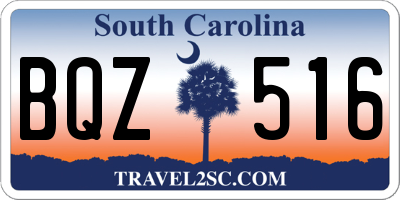 SC license plate BQZ516