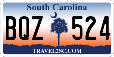 SC license plate BQZ524