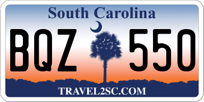 SC license plate BQZ550