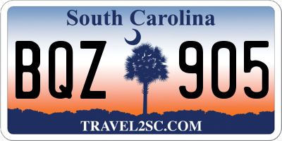 SC license plate BQZ905