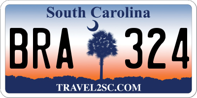 SC license plate BRA324