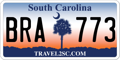 SC license plate BRA773