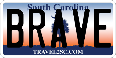 SC license plate BRAVE