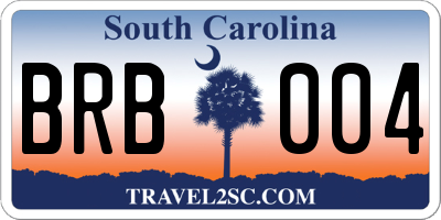 SC license plate BRB004