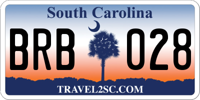 SC license plate BRB028