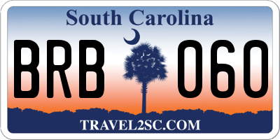 SC license plate BRB060