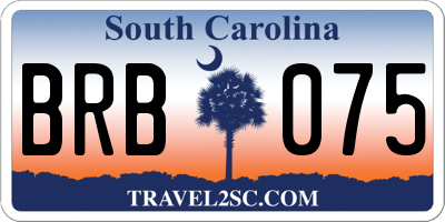 SC license plate BRB075