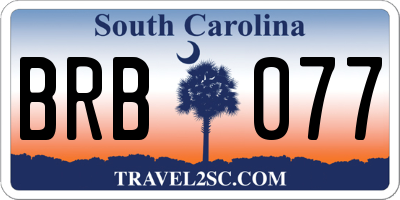 SC license plate BRB077