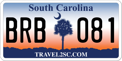 SC license plate BRB081