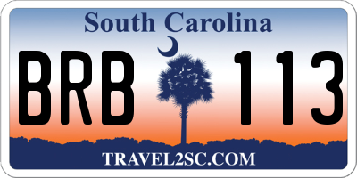 SC license plate BRB113