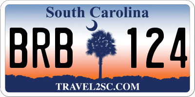 SC license plate BRB124