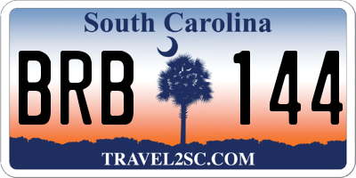 SC license plate BRB144