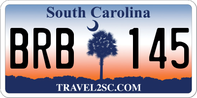 SC license plate BRB145