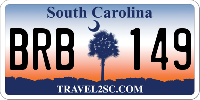 SC license plate BRB149