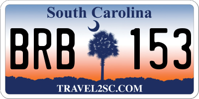 SC license plate BRB153