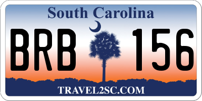 SC license plate BRB156