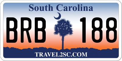SC license plate BRB188
