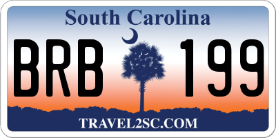 SC license plate BRB199