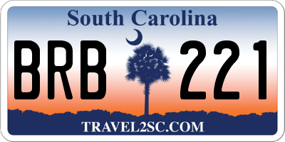 SC license plate BRB221