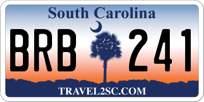 SC license plate BRB241