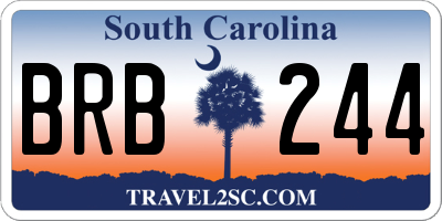 SC license plate BRB244