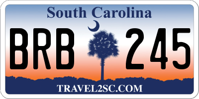 SC license plate BRB245