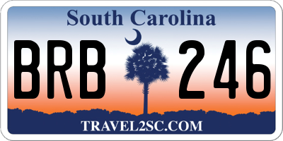SC license plate BRB246