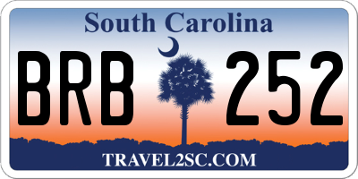 SC license plate BRB252